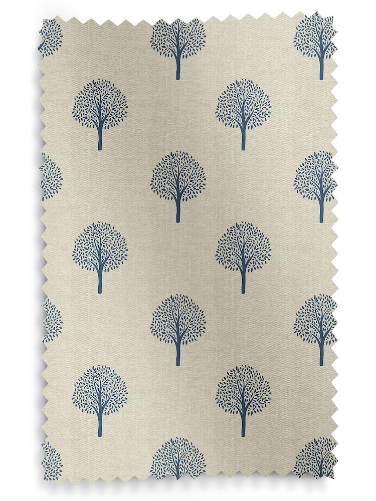 Emily Bond Navy Blue Yew Tree Made to Measure 100% Cotton Curtains - Image 9 of 9