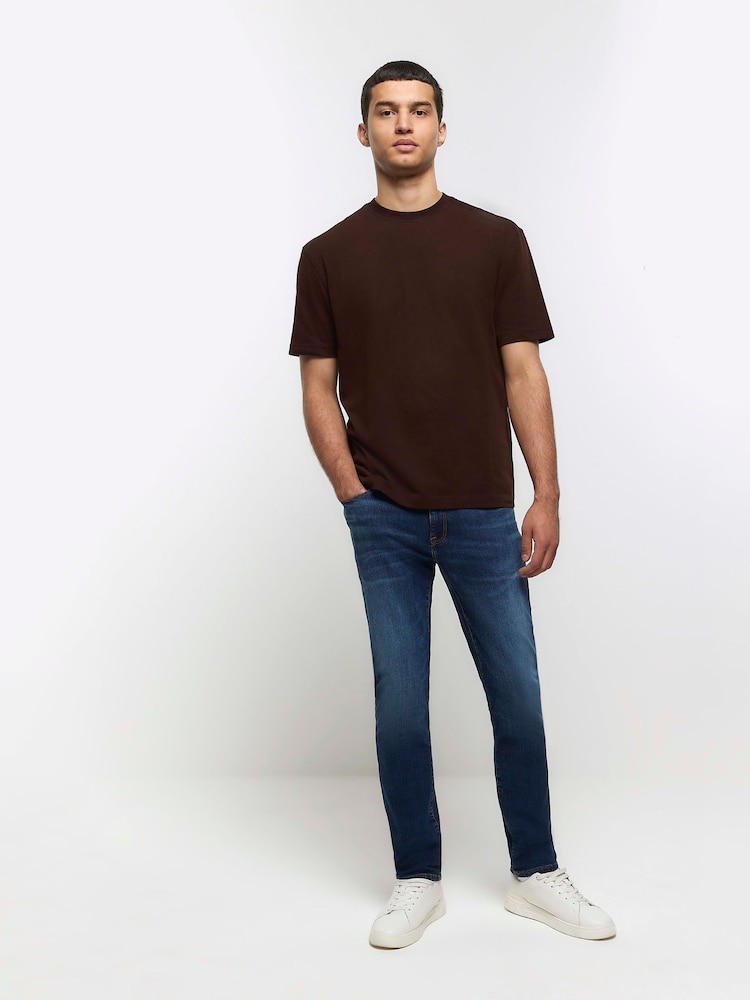 Albastru - Blugi elastici skinny fit River Island - Imaginea 1 din 4
