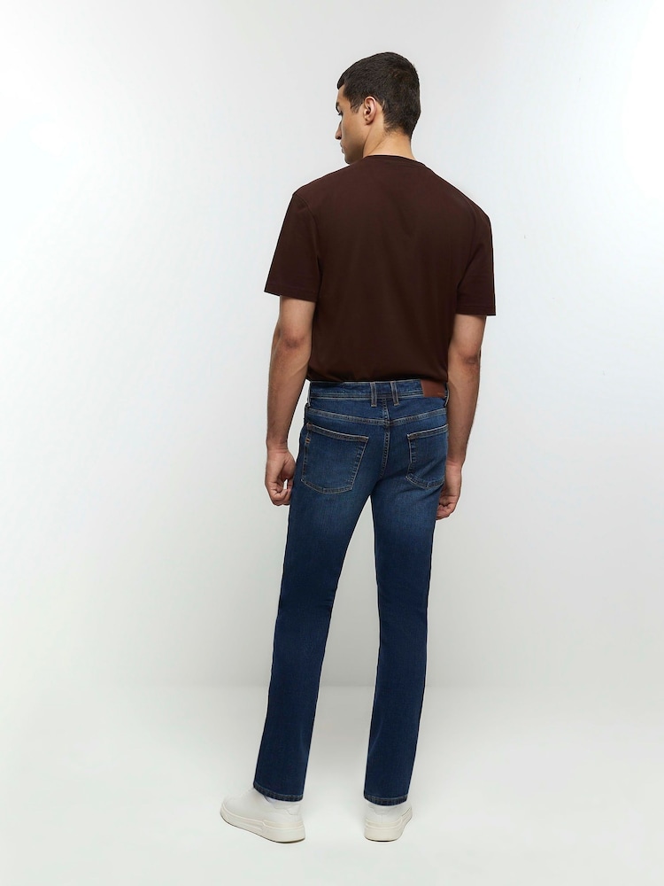 Albastru - Blugi elastici skinny fit River Island - Imaginea 2 din 4