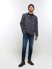 Albastru - Blugi elastici skinny fit River Island - Imaginea 3 din 4