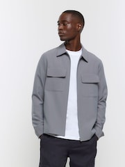 River Island Grey Regular Fit Smart Shacket - Image 1 of 4