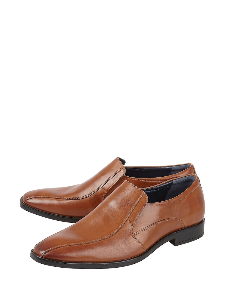 Lotus Brown Leather Loafers - Image 2 of 4