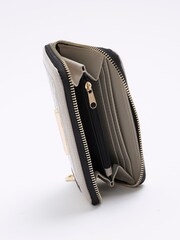 River Island Grey Grey Patent Embossed RI Purse - Image 5 of 5