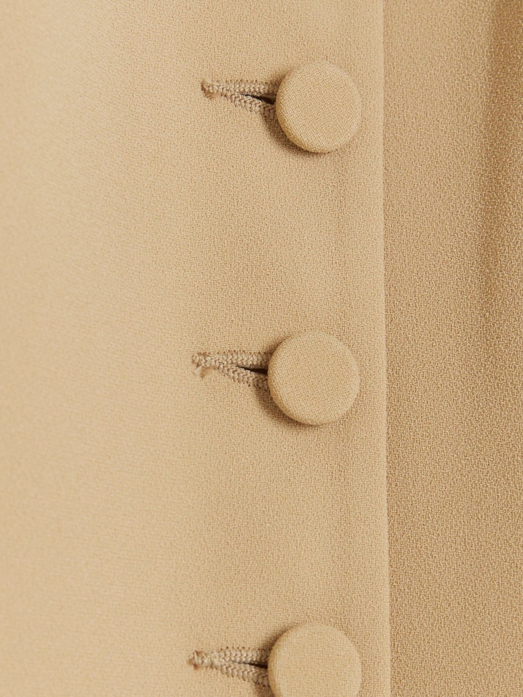 River Island Beige Button Front Tailored Waistcoat - Image 4 of 4