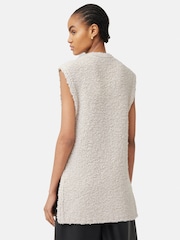 Jigsaw Cream Boucle V Neck Tank Top - Image 2 of 7