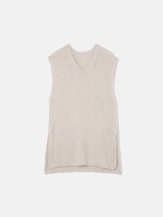Jigsaw Cream Boucle V Neck Tank Top - Image 7 of 7