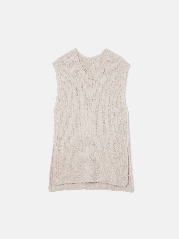 Jigsaw Cream Boucle V Neck Tank Top - Image 7 of 7