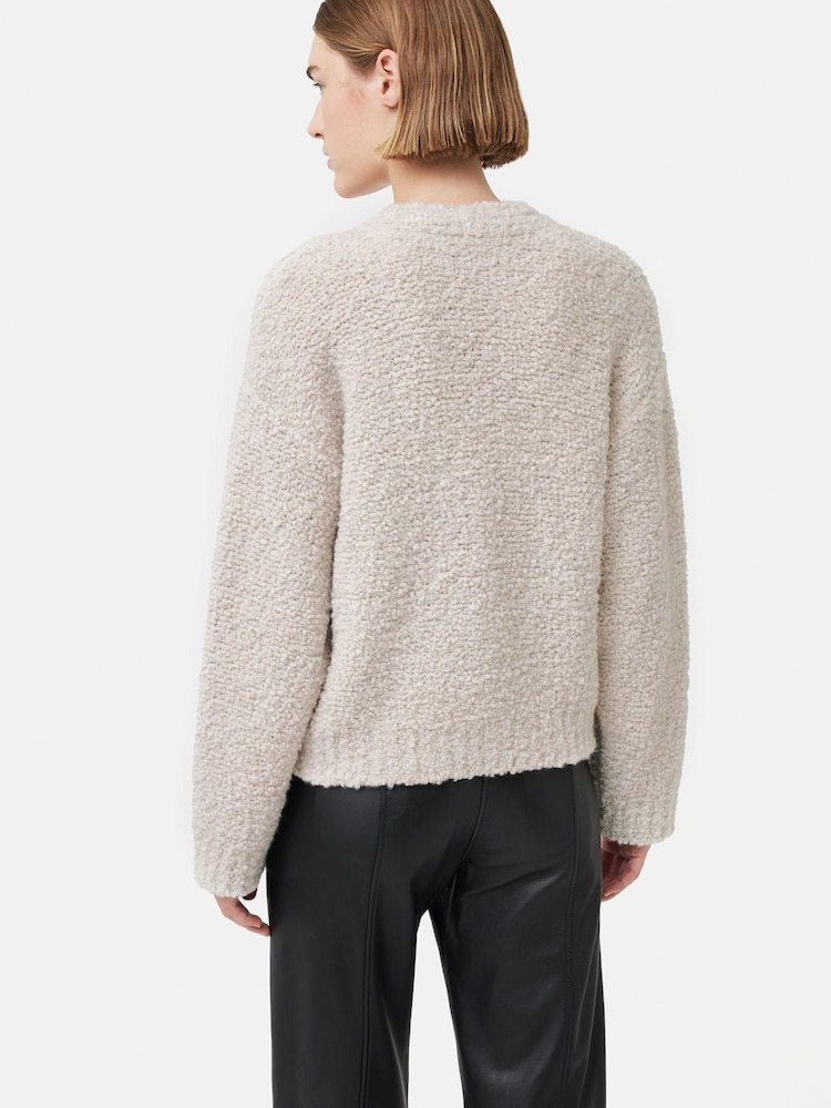 Jigsaw Cream Boucle V-Neck Cardigan - Image 2 of 6