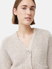 Jigsaw Cream Boucle V-Neck Cardigan - Image 4 of 6