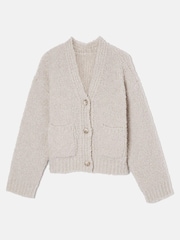 Jigsaw Cream Boucle V-Neck Cardigan - Image 5 of 6