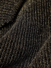 Jigsaw Gold Metallic Plisse Knitted Dress - Image 7 of 7