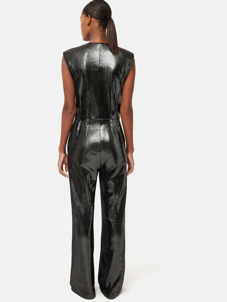 Jigsaw Sequin Black Jumpsuit - Image 2 of 7