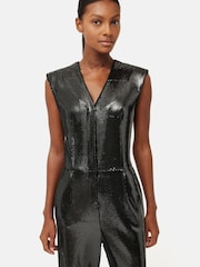 Jigsaw Sequin Black Jumpsuit - Image 4 of 7