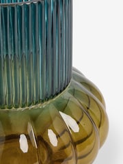 Green Ombre Glass Pillar Vase - Image 10 of 10