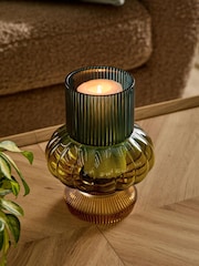 Green Ombre Glass Pillar Vase - Image 3 of 10