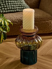Green Ombre Glass Pillar Vase - Image 5 of 10