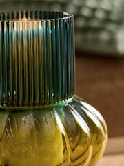 Green Ombre Glass Pillar Vase - Image 7 of 10