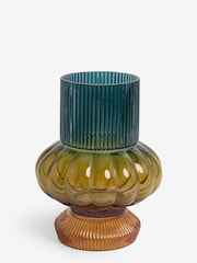 Green Ombre Glass Pillar Vase - Image 9 of 10