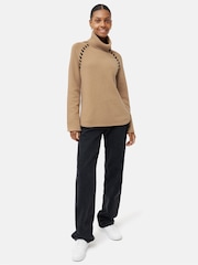 Jigsaw Brown Merino Scoop Hem Jumper - Image 4 of 6