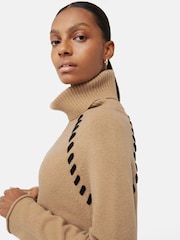 Jigsaw Brown Merino Scoop Hem Jumper - Image 5 of 6