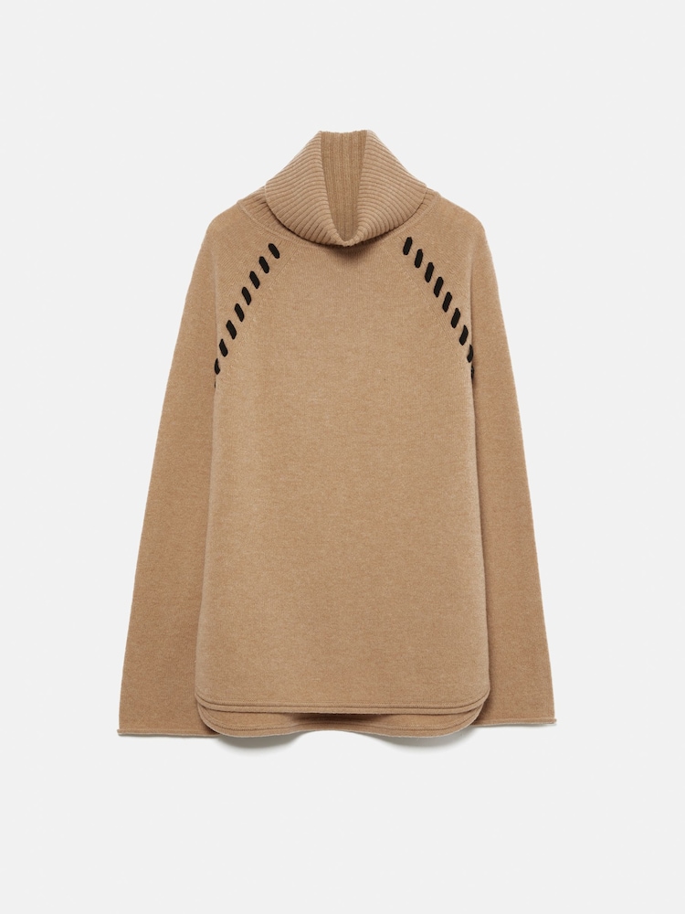 Jigsaw Brown Merino Scoop Hem Jumper - Image 6 of 6