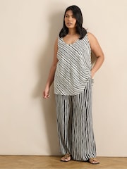 Live Unlimited White Stripe Sleeveless Scoop Neck Blouse - Image 1 of 2