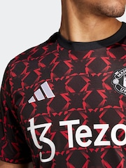 adidas Black/Red Manchester United Pre Match Jersey - Image 3 of 8