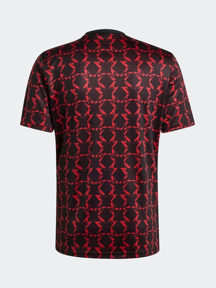 adidas Black/Red Manchester United Pre Match Jersey - Image 8 of 8