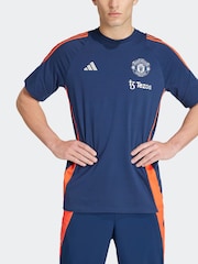 adidas Navy/Red Manchester United Tiro 24 100% Cotton T-Shirt - Image 3 of 7