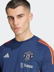 adidas Navy/Red Manchester United Tiro 24 100% Cotton T-Shirt - Image 5 of 7