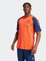 adidas Red/Navy Manchester United Tiro 100% Cotton T-Shirt - Image 1 of 7