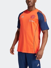 adidas Red/Navy Manchester United Tiro 100% Cotton T-Shirt - Image 3 of 7