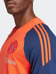 adidas Red/Navy Manchester United Tiro 100% Cotton T-Shirt - Image 5 of 7