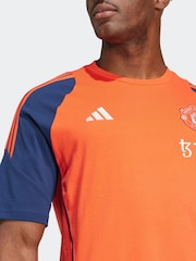 adidas Red/Navy Manchester United Tiro 100% Cotton T-Shirt - Image 6 of 7