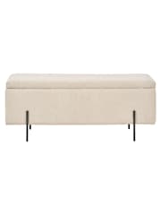 Pacific Taupe Teddy Storage Bench with Metal Legs - Image 5 of 6
