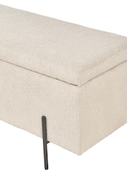 Pacific Taupe Teddy Storage Bench with Metal Legs - Image 6 of 6
