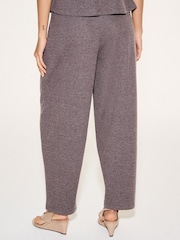 Brown Barrel Leg Knit Look Trousers - Image 4 of 5