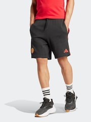 adidas Black Manchester United DNA 100% Cotton Shorts - Image 1 of 9