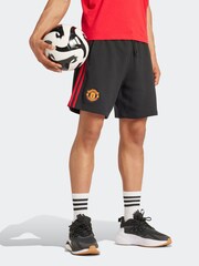 adidas Black Manchester United DNA 100% Cotton Shorts - Image 3 of 9