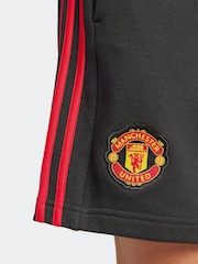adidas Black Manchester United DNA 100% Cotton Shorts - Image 5 of 9