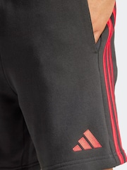adidas Black Manchester United DNA 100% Cotton Shorts - Image 6 of 9