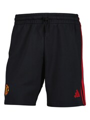 adidas Black Manchester United DNA 100% Cotton Shorts - Image 8 of 9