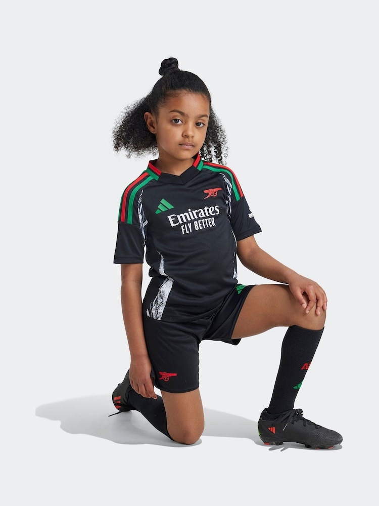 adidas Black Kids Arsenal 24/25 Away Mini Kit - Image 4 of 8