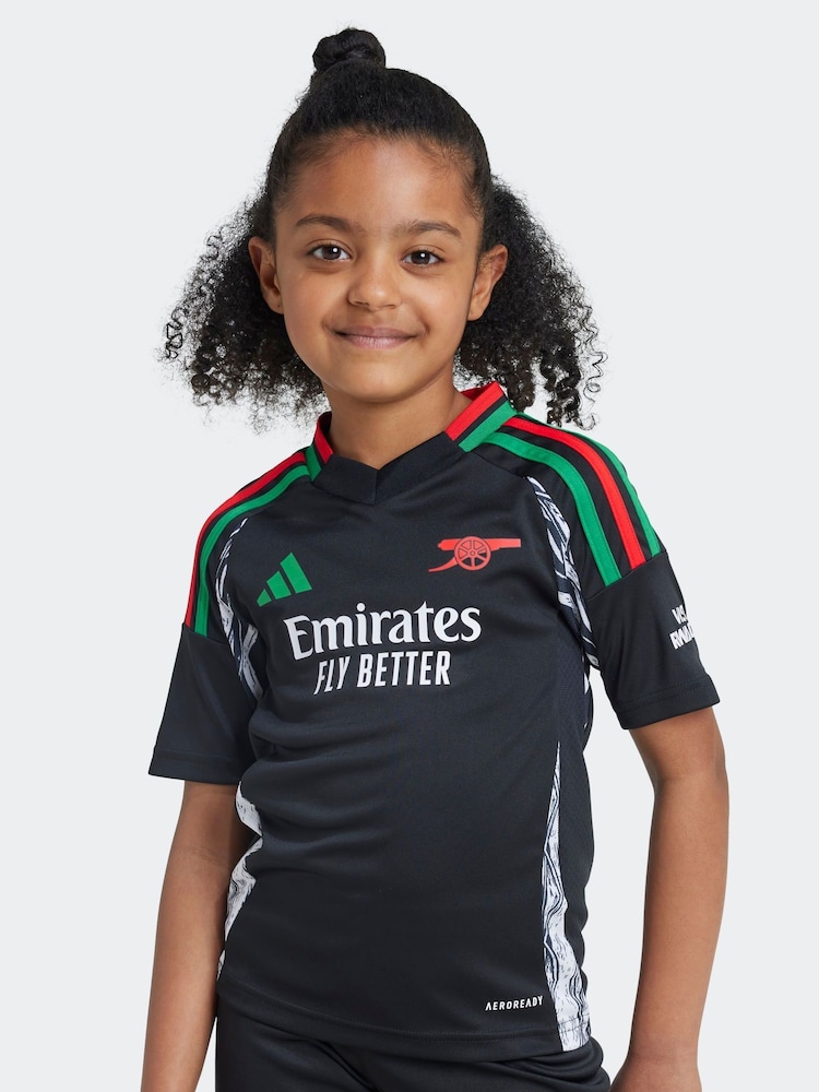 adidas Black Kids Arsenal 24/25 Away Mini Kit - Image 5 of 8