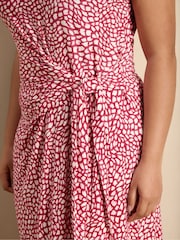 Live Unlimited Pink Printed Short Sleeve Tie Side Maxi Dress - Image 3 of 6