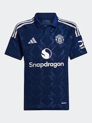 adidas Navy Kids Manchester United 24/25 Away Jersey - Image 3 of 4