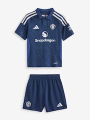 adidas Navy Kids Manchester United 24/25 Away Mini Kit - Image 7 of 13