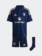 adidas Navy Kids Manchester United 24/25 Away Mini Kit - Image 8 of 13