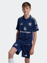 adidas Navy Kids Manchester United 24/25 Away Shorts - Image 1 of 2
