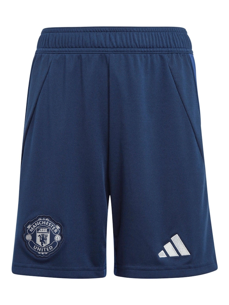 adidas Navy Kids Manchester United 24/25 Away Shorts - Image 2 of 2